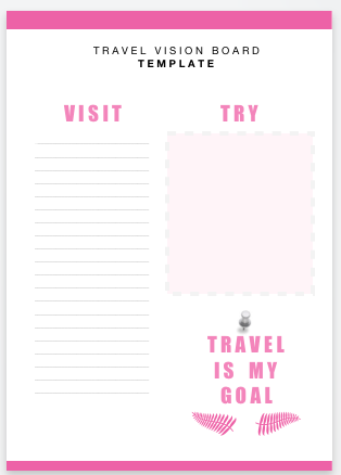 travel vision board template