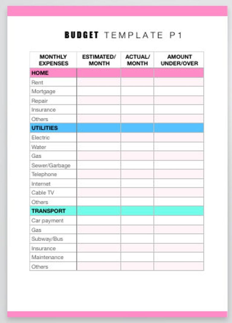 budget spreadsheet