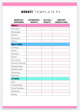 expenses worksheet