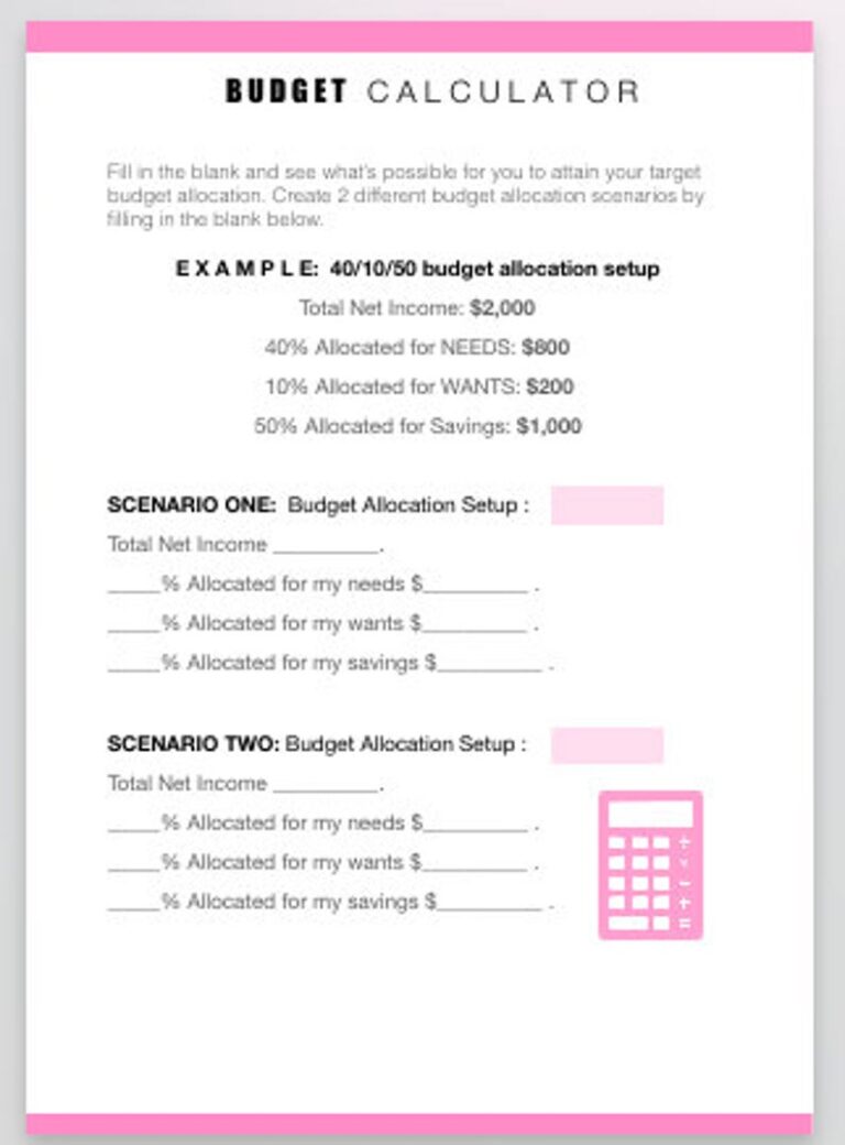 monthly budget template